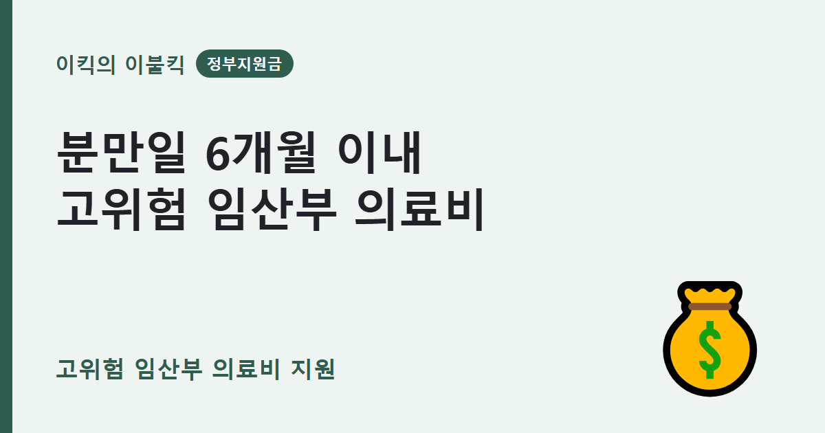 분만일 지나기 전에 확인하세요 고위험 임산부 의료비 지원 대상 조건과 신청 방법은 뭘까요